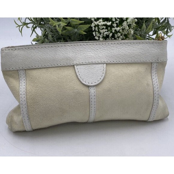 Kate Spade Off white suede and Leather Clutch Made in Italy - Picture 13 of 15